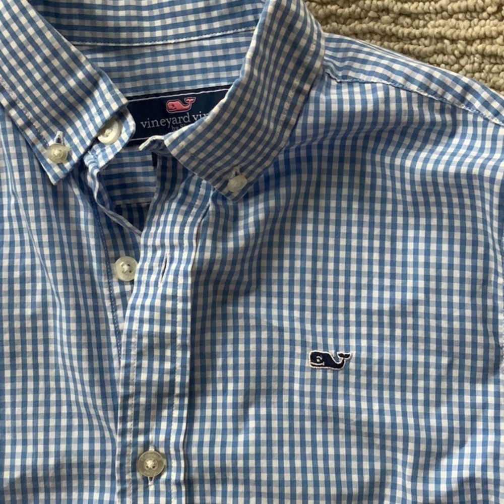 Vineyard Vines boys gingham button down shirt